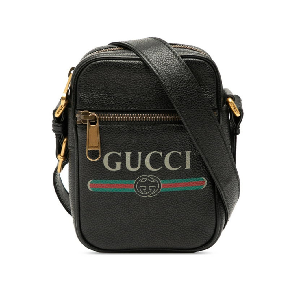 Gucci Sherry Shoulder Bag Black Multicolor Leather